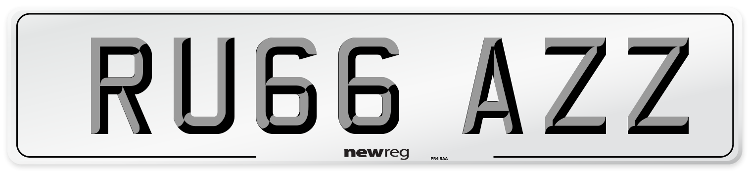 RU66 AZZ Number Plate from New Reg